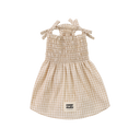 Smocking Dress · Checkered Brown
